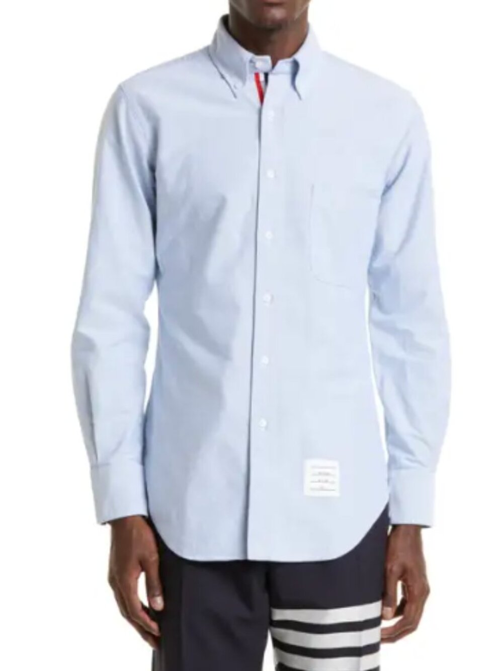 Thom Browne Classic Fit Poplin Button-Up Shirt, Light Blue, Size 4
